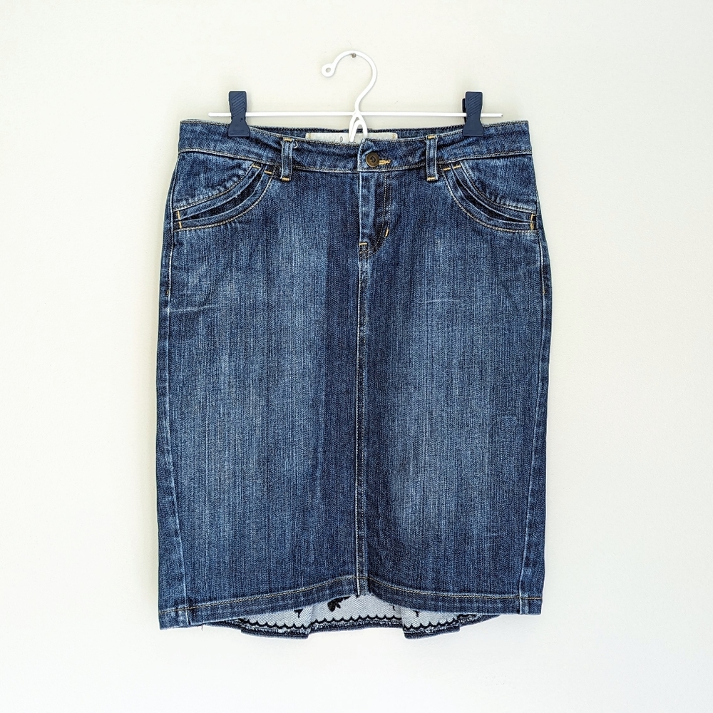 🇪🇸 Zara Trf Denim Pleated Hem Skirt Made In Spain